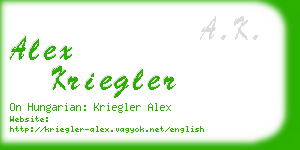 alex kriegler business card